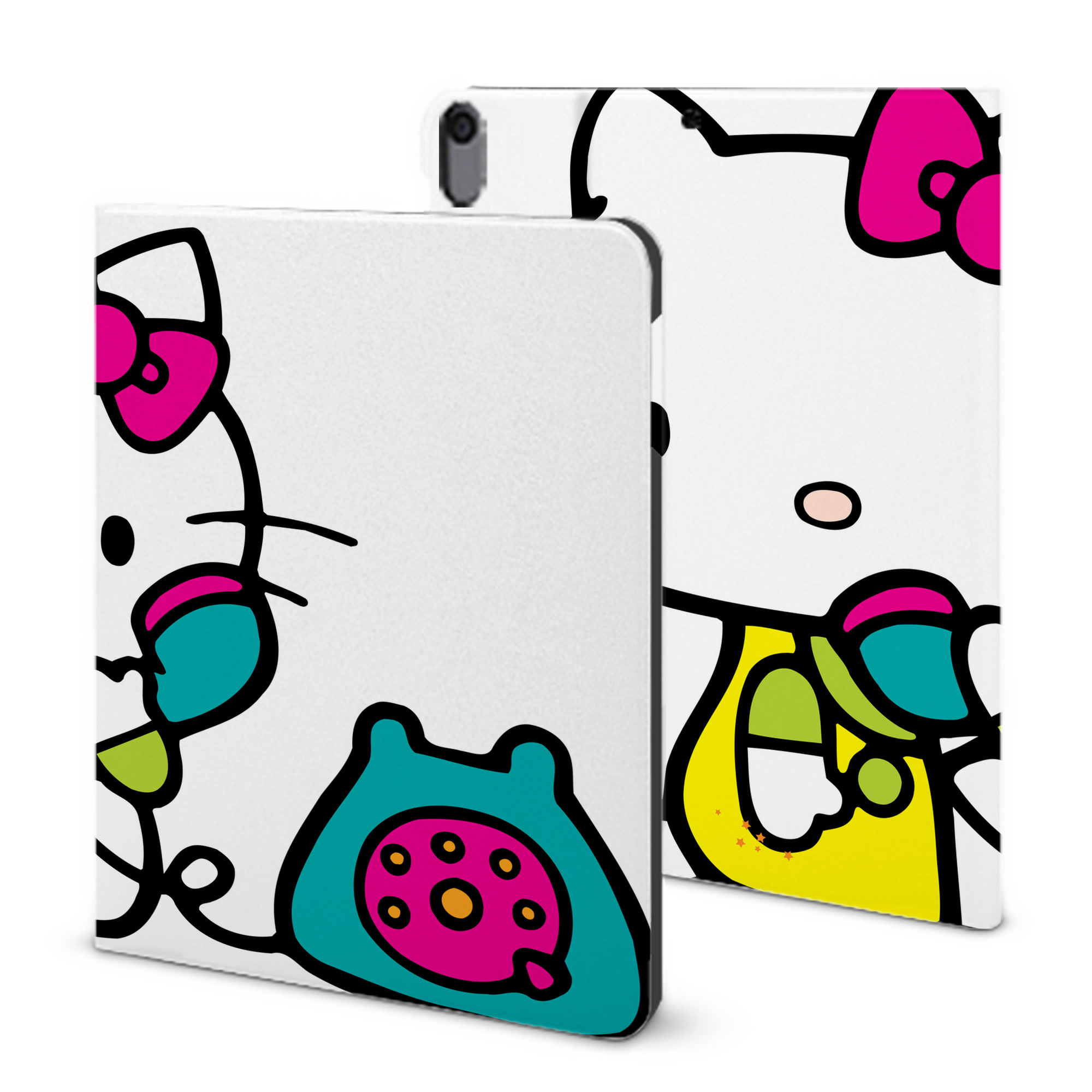 （画像用） Hello Kitty ハローキティ IPad ケース ブック型 PUレザー TPU 耐衝撃 軽量 薄型 ペン収納なし 全面保護 IPad 各モデル対応